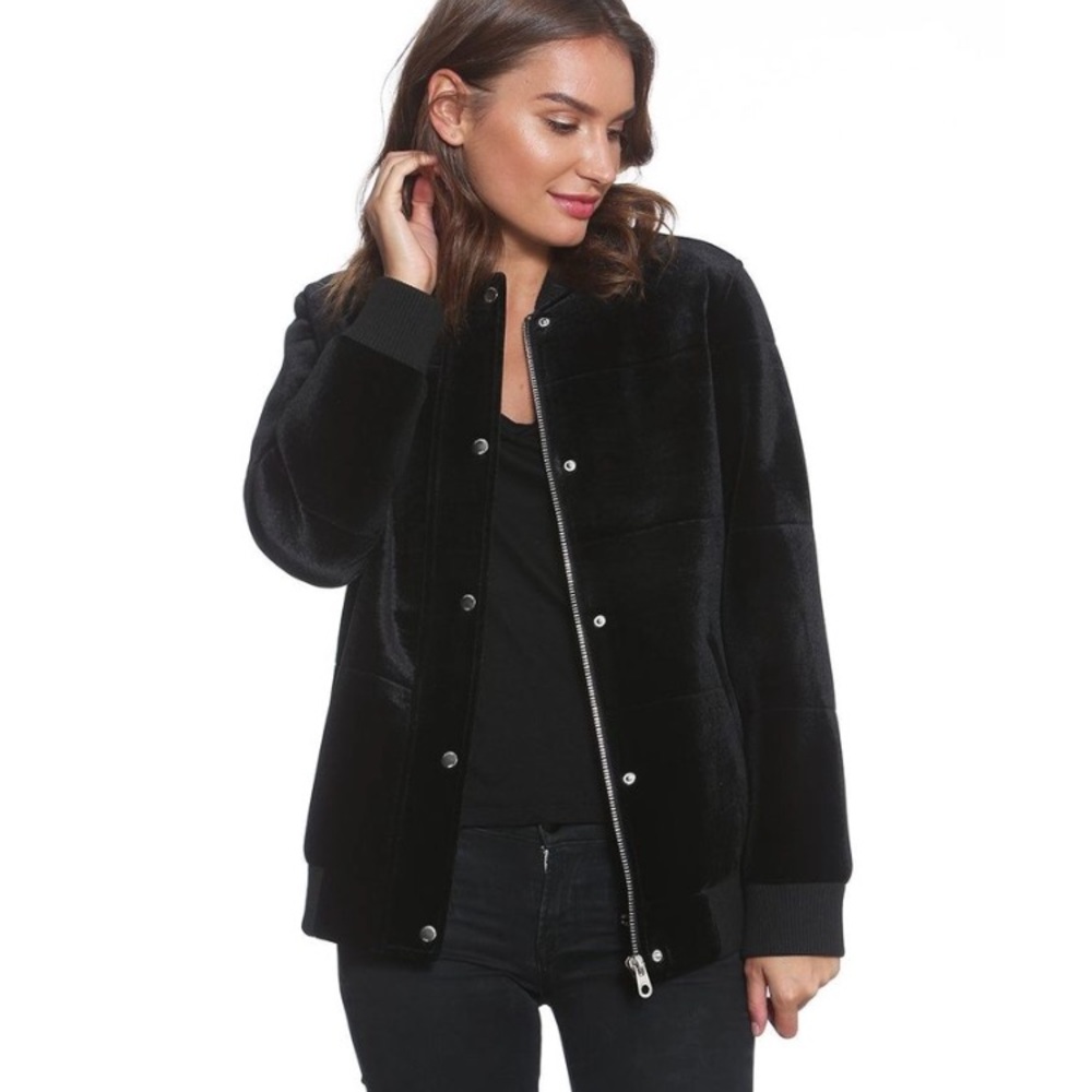 Velvet oversized bomber black